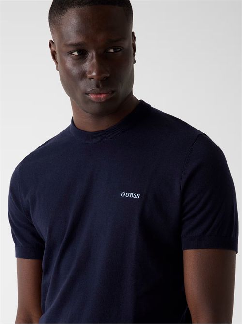 T-shirt con logo lavorato a maglia GUESS | M6GR03Z0556/G7V2